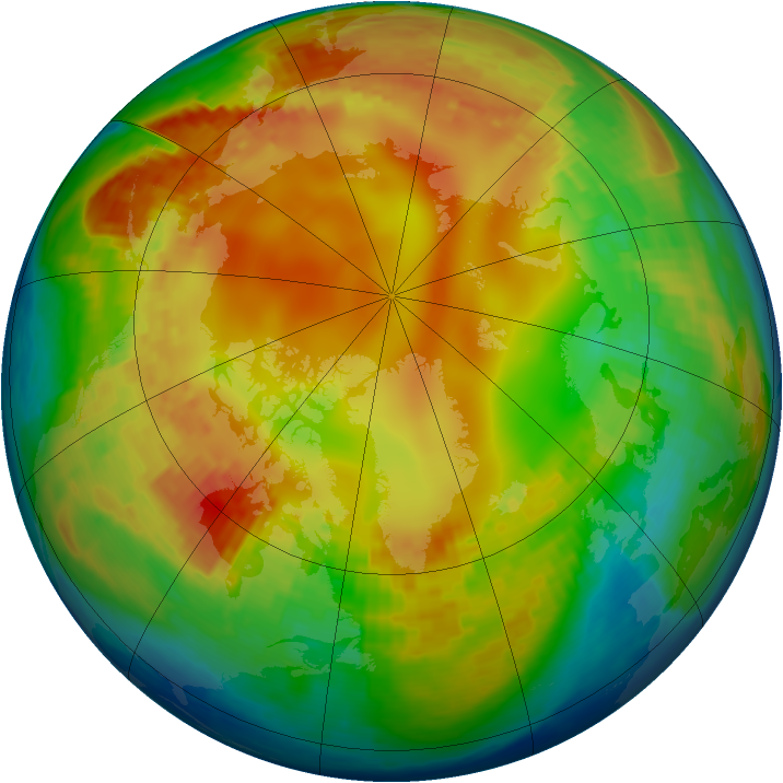 Arctic ozone map for 04 February 2004